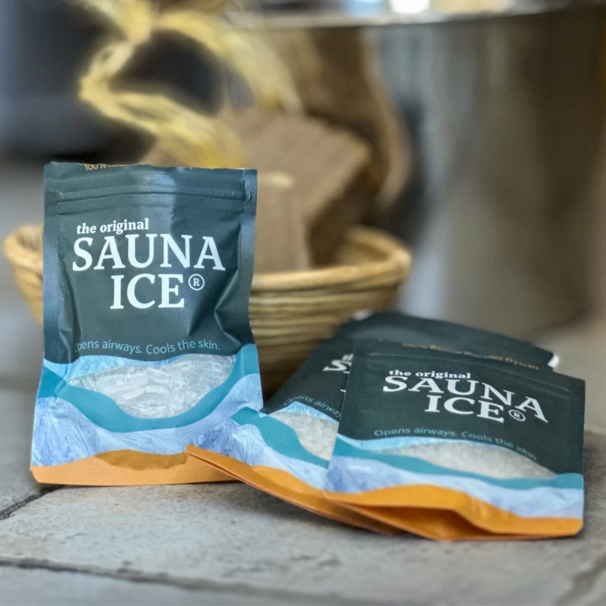 SAUNA ICE Starter Pack – Komplettset mit Mentholkristallen, Aufbewahrungsglas und Steam Cup
