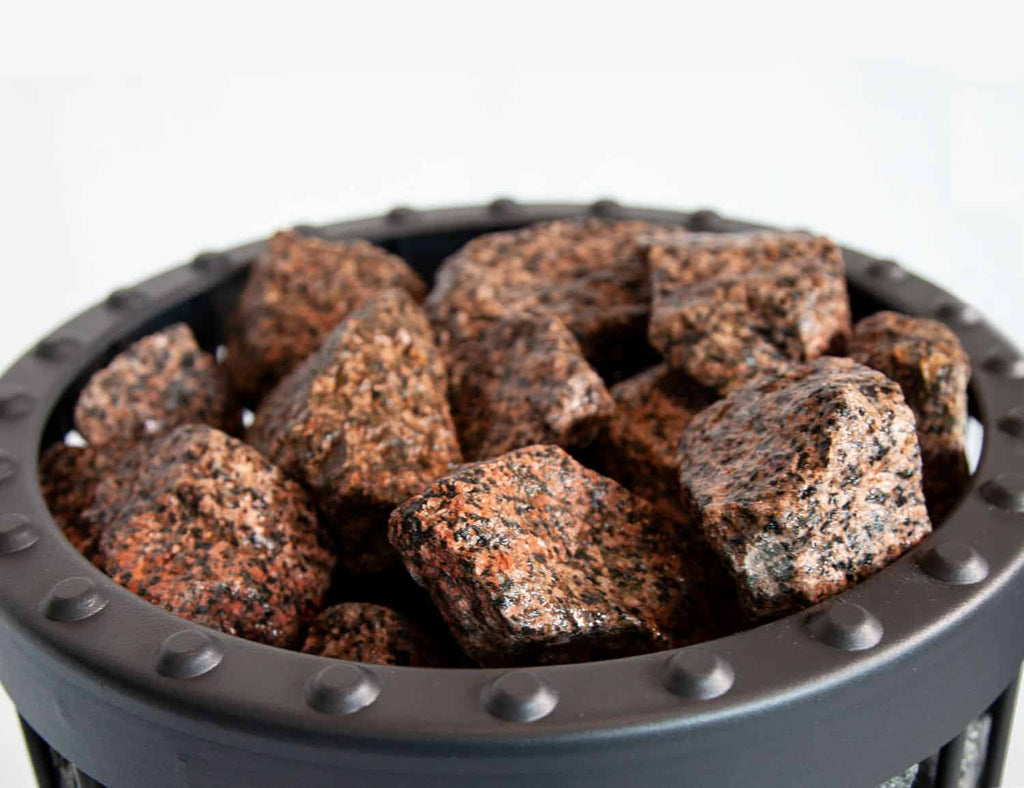 Harvia Dekosteine für Saunaöfen roter Granit