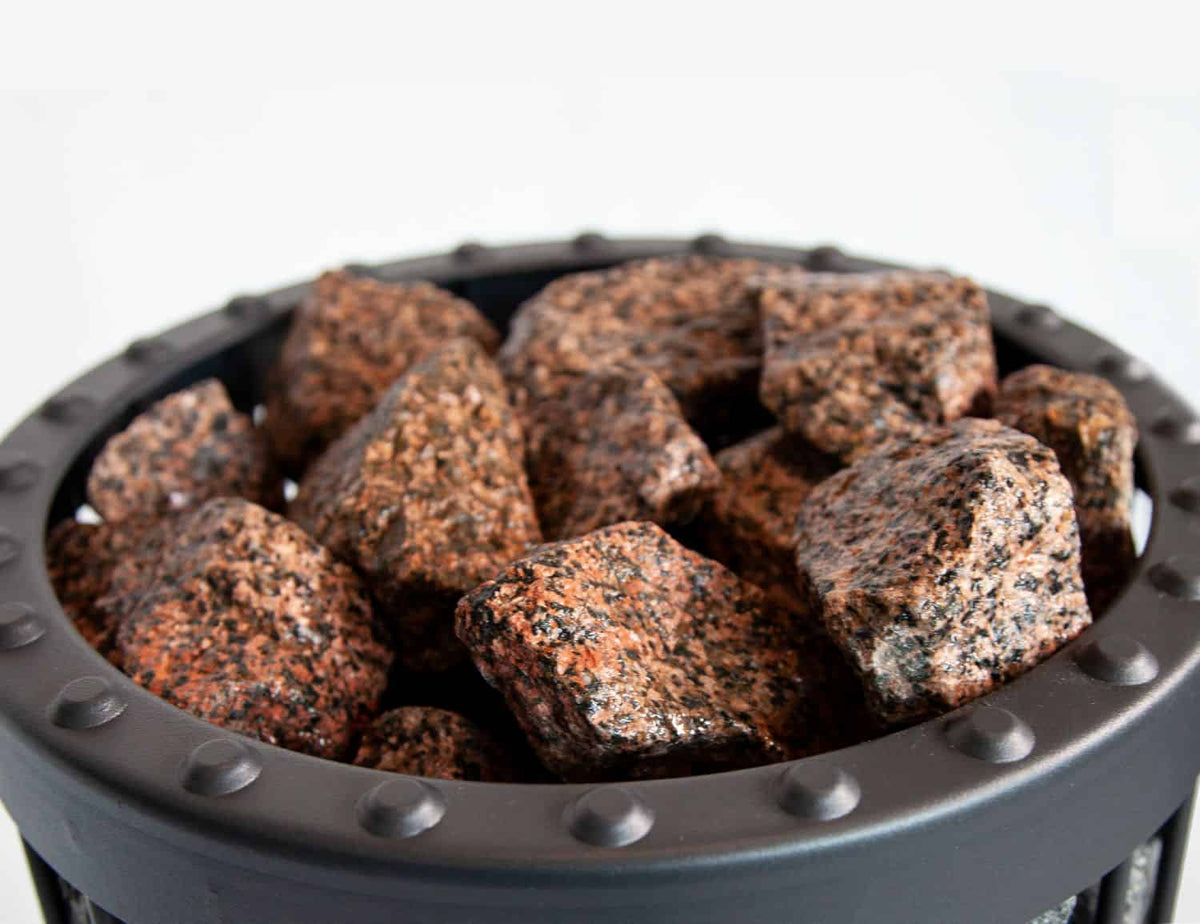 Harvia Dekosteine für Saunaöfen roter Granit