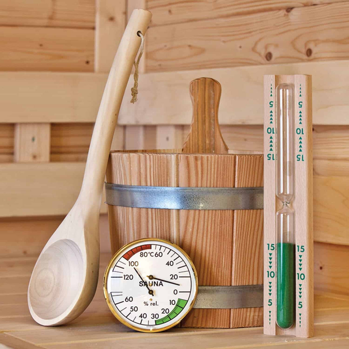 Tuindeco Saunazubehör-Set vierteilig