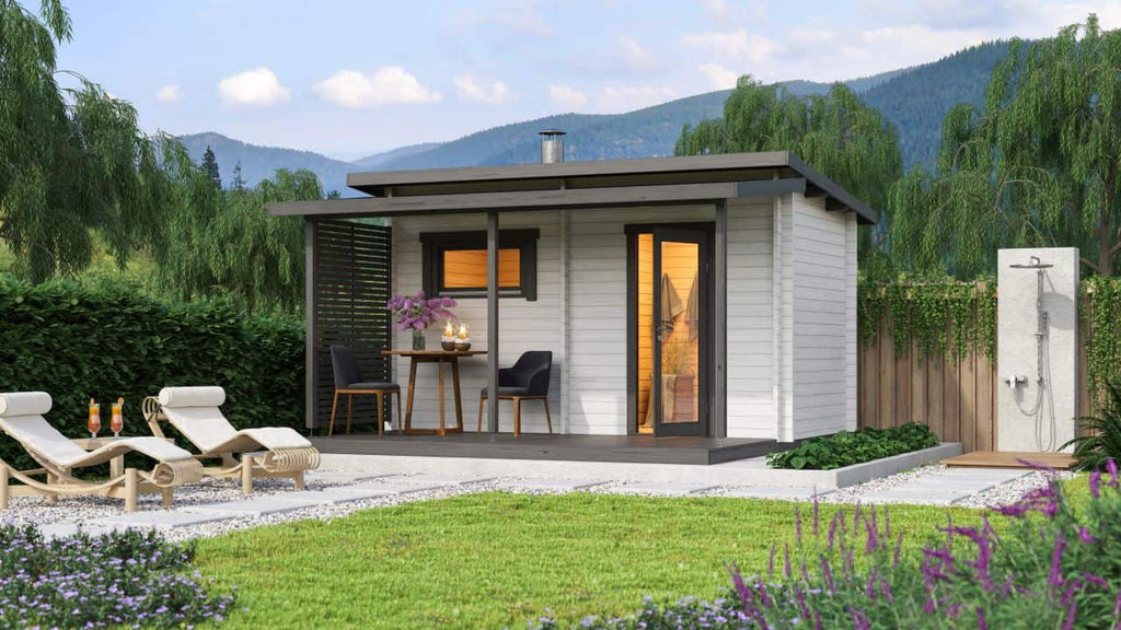 Tuindeco Terrasse mit Überdachung für Saunahaus Jakobstad