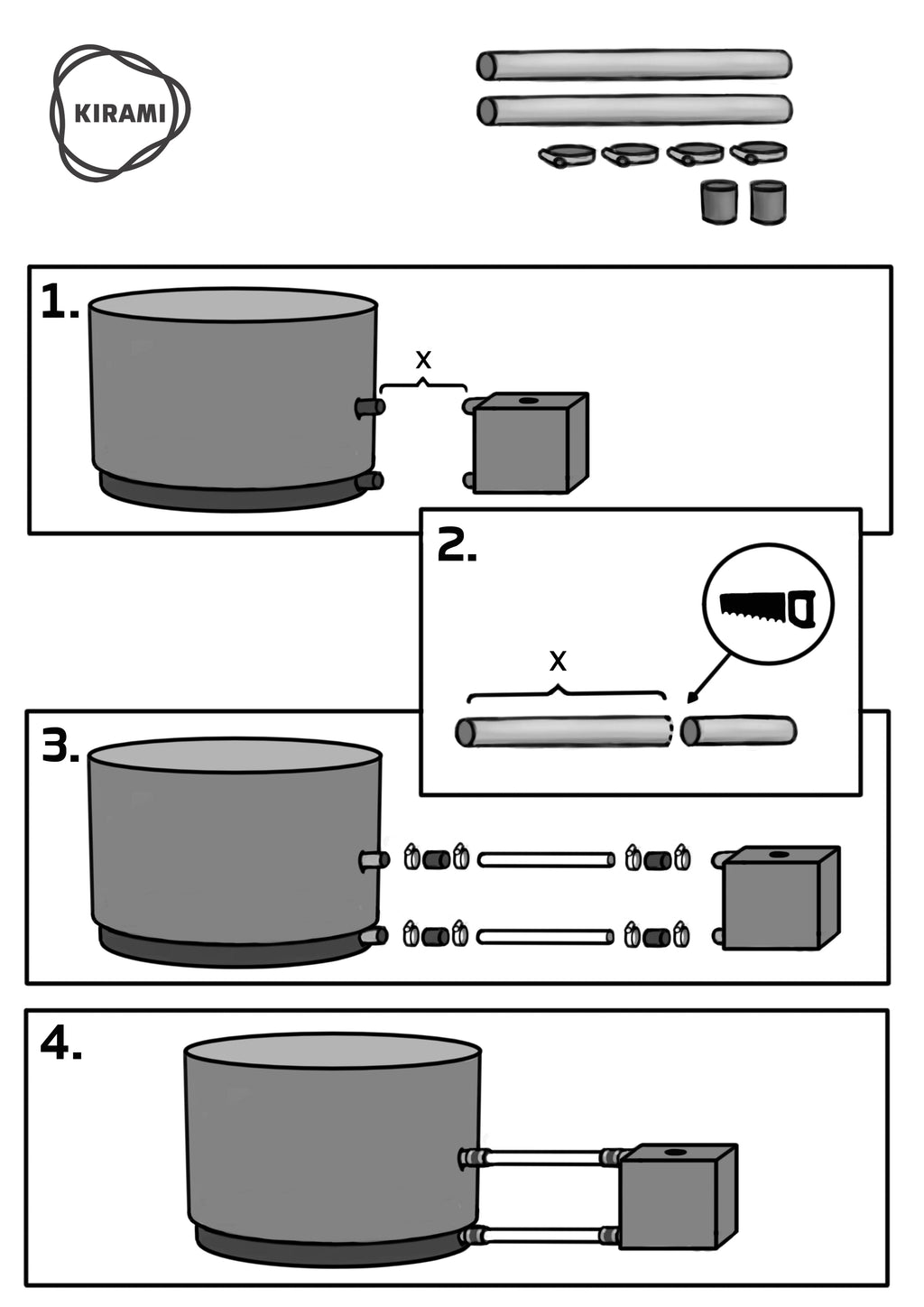 Anschlussverlängerung für CULT / MACU / CUBE / TUBE Ofen 1m  - by Kirami