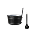 4 Living-Kollektion Set Saunakübel und Schöpfkelle Kiefer schwarz