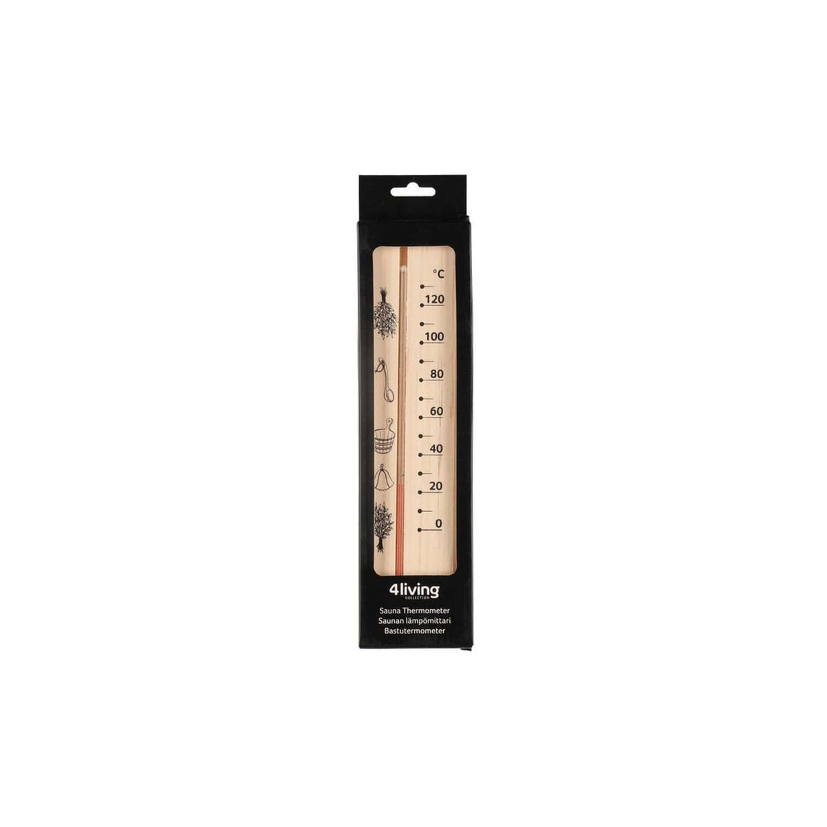 4 Living-Kollektion Saunathermometer aus Holz