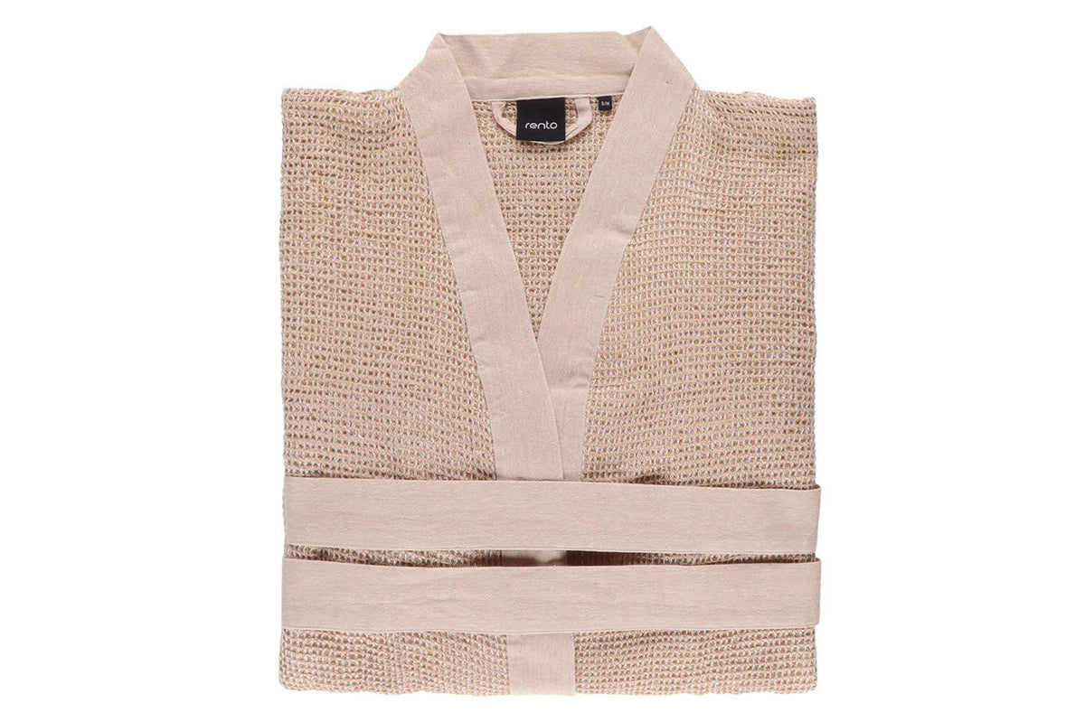 Rento Bademantel Kenno S/M beige/weiß