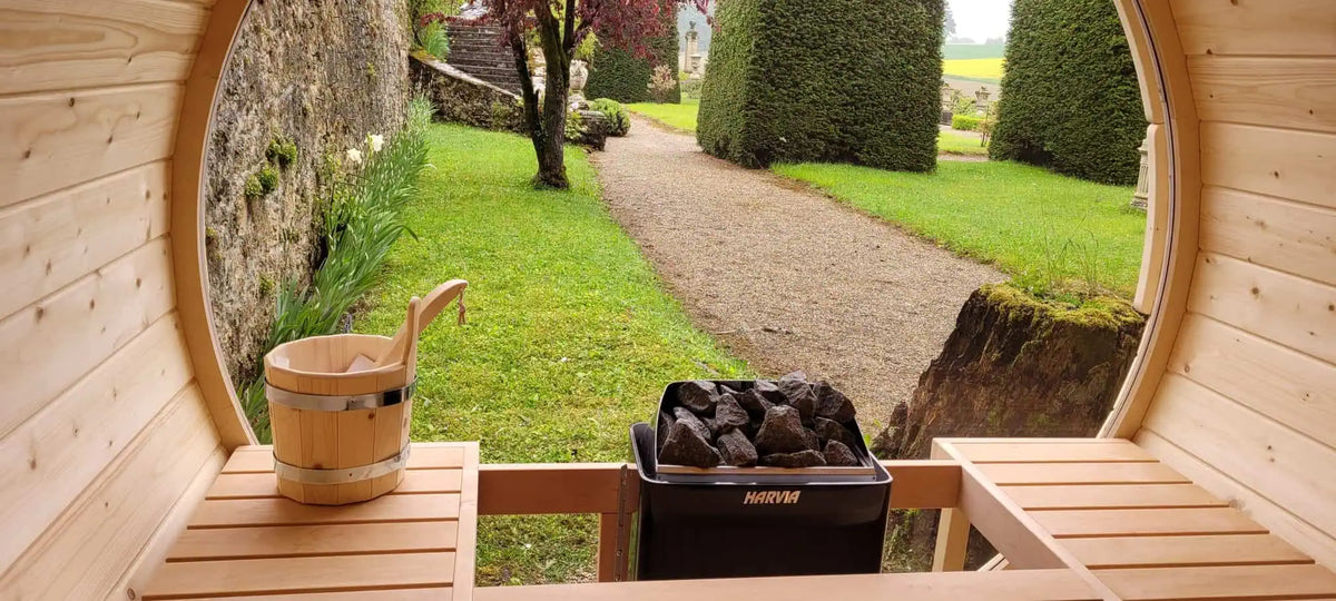 Tuindeco Saunafass mit Umkleidekabine