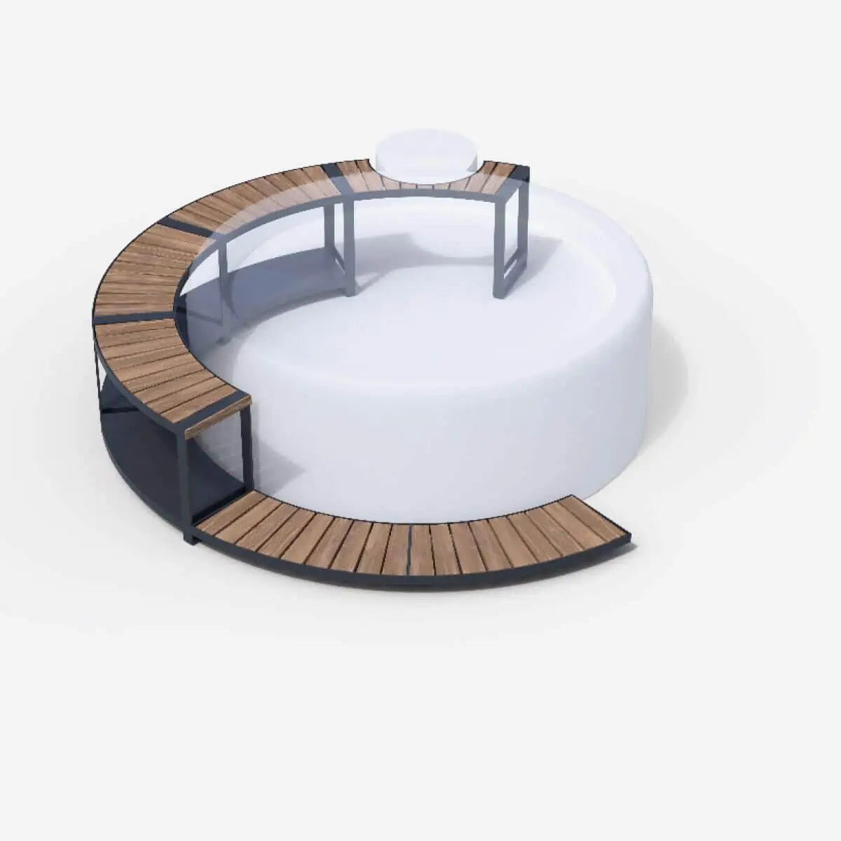 5/8-Umrandung für Softub Whirlpool RESORT / POSEIDON - Stauseeholz Anthrazit