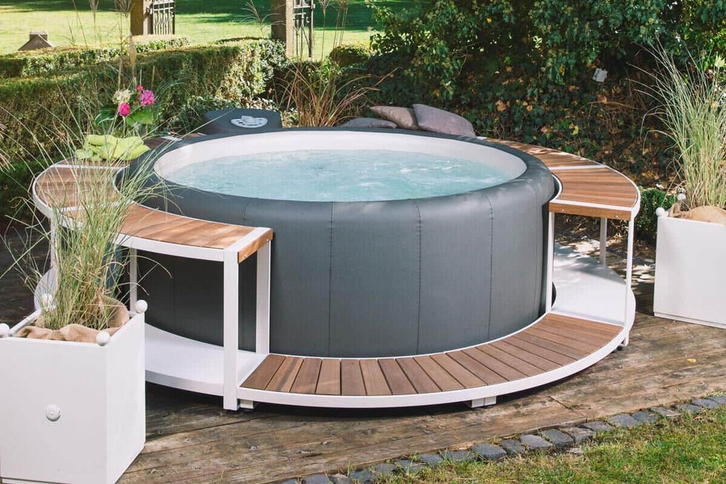 Vollumrandung für Softub Whirlpool Legend - Stauseeholz Creme