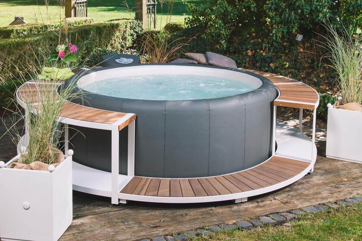 Vollumrandung für Softub Whirlpool Legend - Stauseeholz Creme